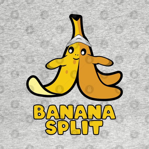 Funny banana split doing yoga by Donut lover